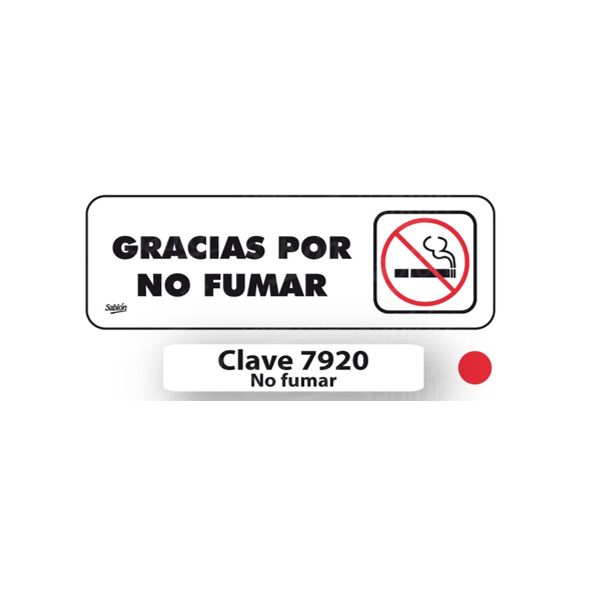 SENAL DE GRACIAS POR NO FUMAR 7920